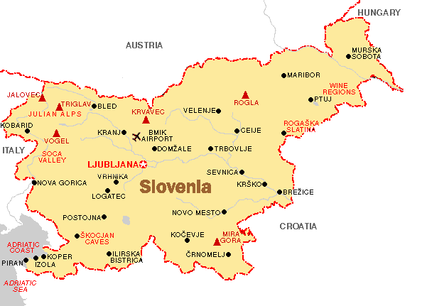 slovenija karta Slovenija – Bihor Petnjica slovenija karta